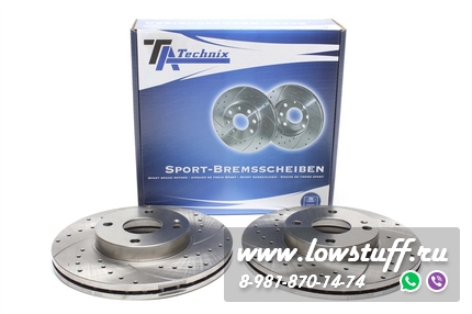 Тормозные диски 256,7 mm x 22 mm перфорированные с насечками Mazda 323 P V TA-TECHNIX EVOBS2068P