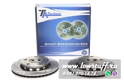 Тормозные диски 256mm x 21,9mm перфорированные с насечками VW Passat B5 4 Motion TA-TECHNIX EVOBS2913P