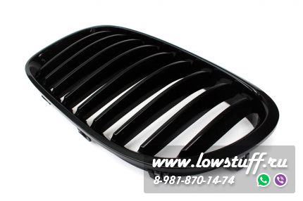 Решетки радиатора (ноздри) BMW F01 F02 LCI 2008-2015 черные глянцевые одинарные