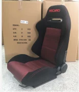 Спортивное сиденье Recaro SR3 Black/Red полуковш красная середина, красная строчка, красная надпись (аналог)