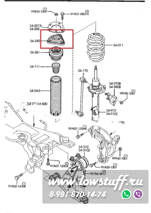 Ford Focus 3 опоры переднего амортизатора на ШС с регулировкой развала LOWSTUFF LSCPMA3