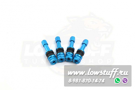 Ниппеля алюминиевые / вентиля для бескамерных шин RAYS Sky blue голубые 4 шт. разборные алюминиевые
