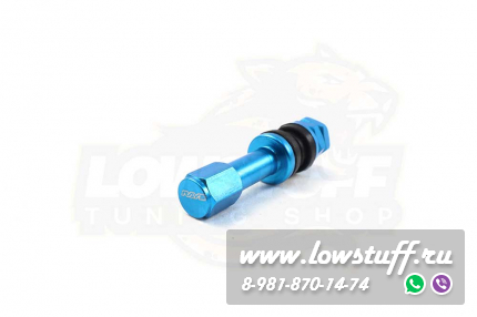 Ниппеля алюминиевые / вентиля для бескамерных шин RAYS Sky blue голубые 4 шт. разборные алюминиевые