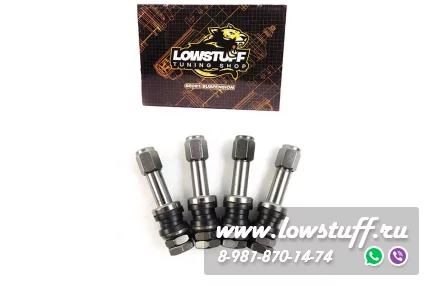 Ниппеля алюминиевые / вентиля для бескамерных шин RAYS Titanium темно серые 4 шт. разборные алюминиевые