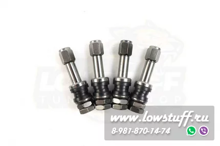 Ниппеля алюминиевые / вентиля для бескамерных шин RAYS Titanium темно серые 4 шт. разборные алюминиевые