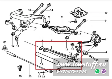 BMW E36, E46, X3 E83, Z4 E85, Z4 E86 регулируемые развальные рычаги задней оси LOWSTUFF LSREARCABMWE36