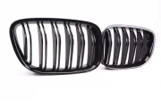 Решетки радиатора BMW 5 GT F07 2008-2013 ноздри черные глянцевые сдвоенные LOWSTUFF RGBMF07X2GB