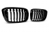 Решетки радиатора ноздри BMW X3 G01, X4 G02 2019-2021 горбатые X3M X4M стиль одинарные черные глянцевые RGBMX3G01X1GB