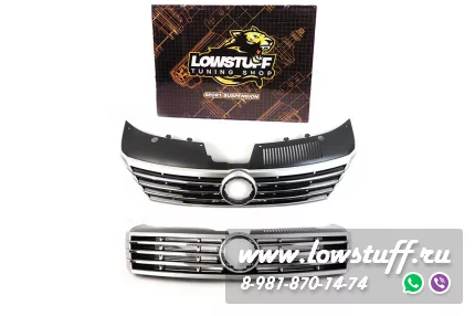 VW Passat CC LCI рестайлинг 2013-2017 решетка радиатора хром без парктроника LOWSTUFF RGVWPASССLCICHR